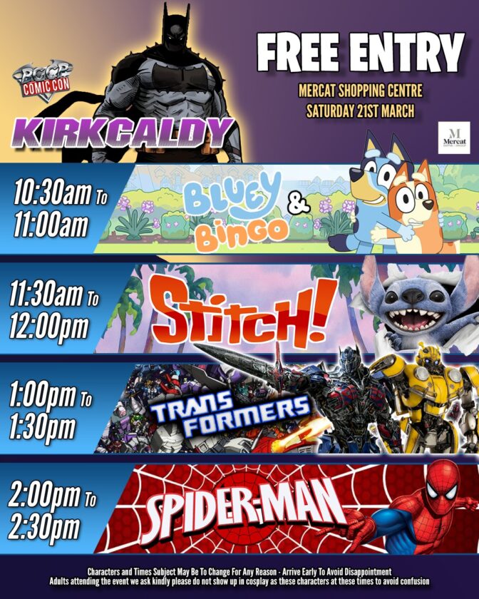 Kirkcaldy Comic Con Mercat Shopping Centre 2026
