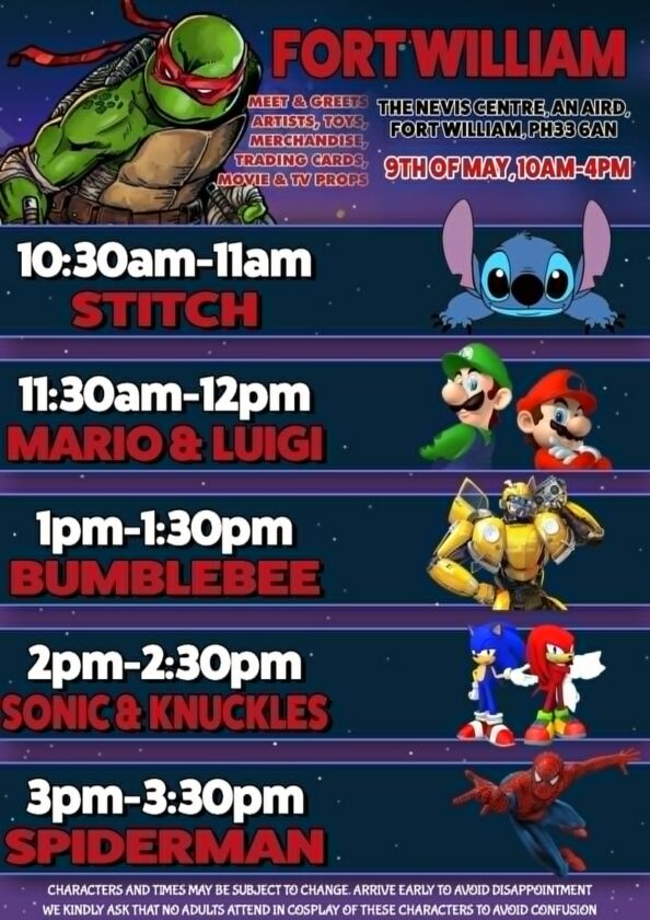 Fort William Comic Con Characters