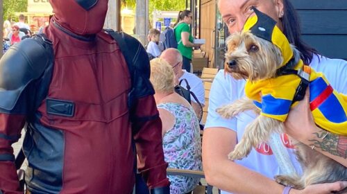 Deadpool and Dog as Wolverine at Loch Lomond Comic Con